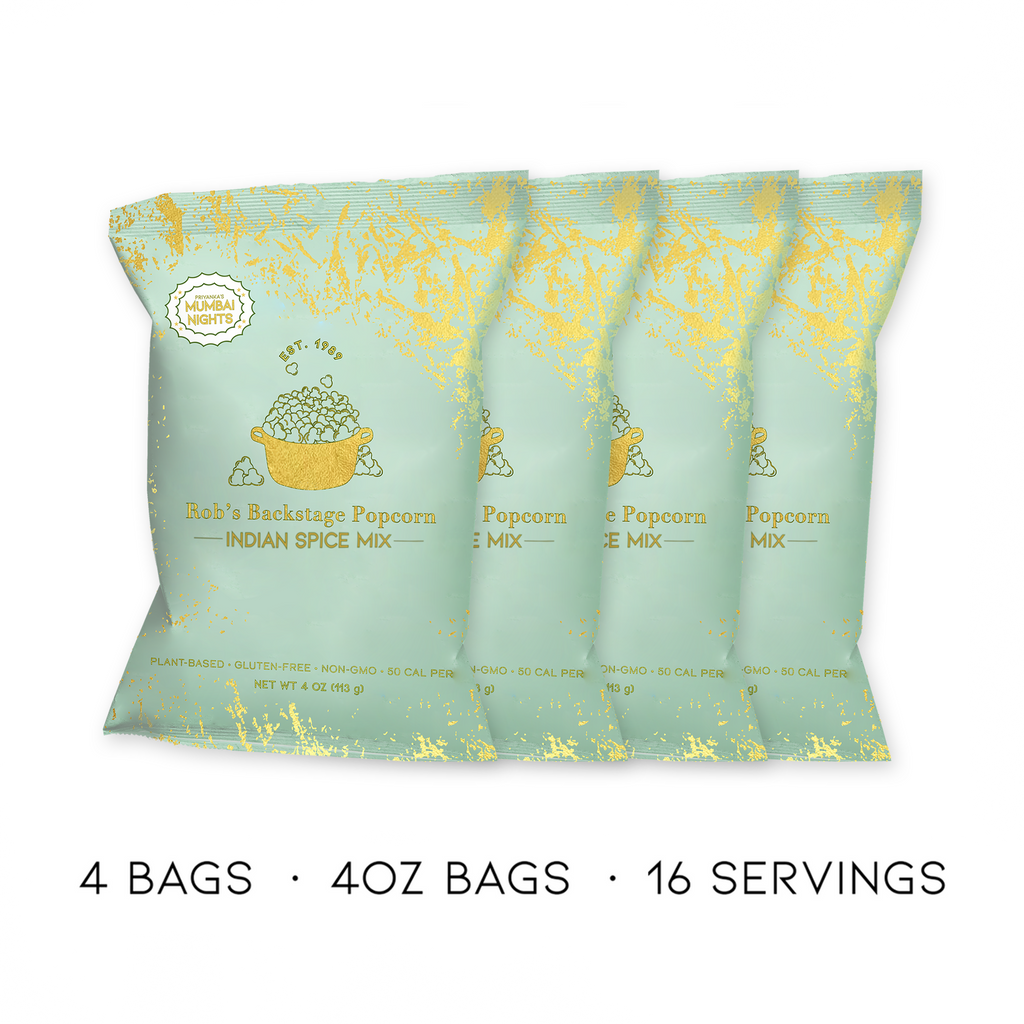 4 pack of rob's backstage popcorn indian spice